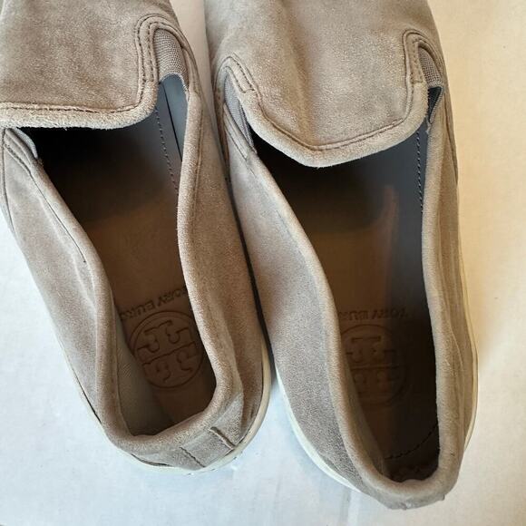 Tory Burch Women Gray Travel Round Toe Slip On Low Top Suede Sneakers Size 9 - Picture 5 of 9
